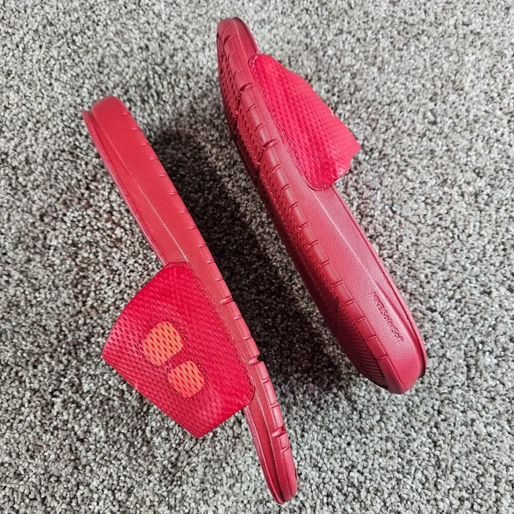 Nike Benassi Solarsoft Slides Mens 7 Red Slip On Sandals Shoes 431884-660 2013